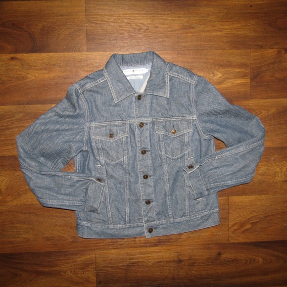 Tommy Hilfiger Jackets & Blazers - Vtg 90s Tommy Hilfiger Denim Jacket Sz L Flag Lady